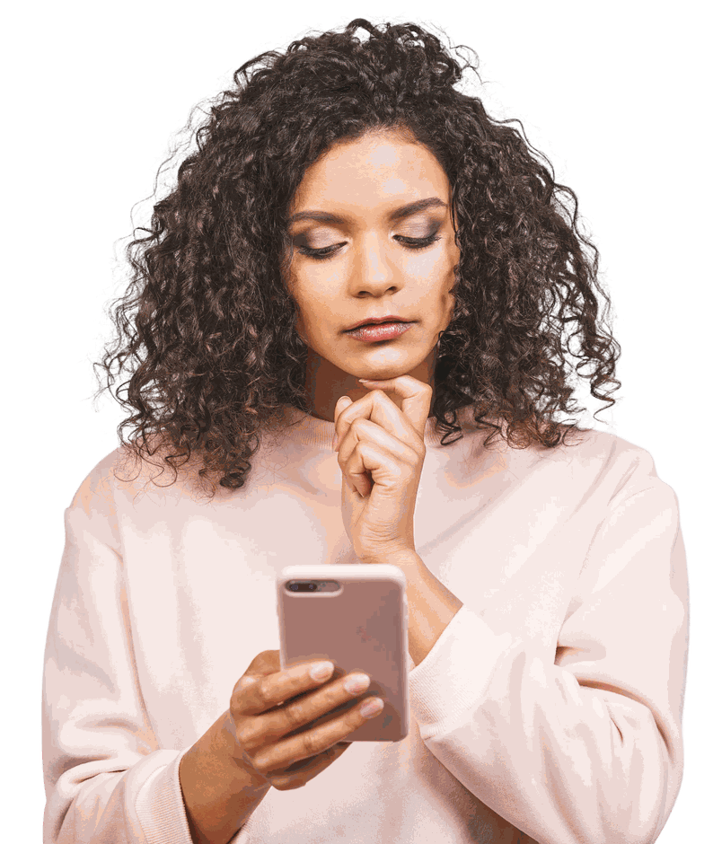 Woman checking her phone