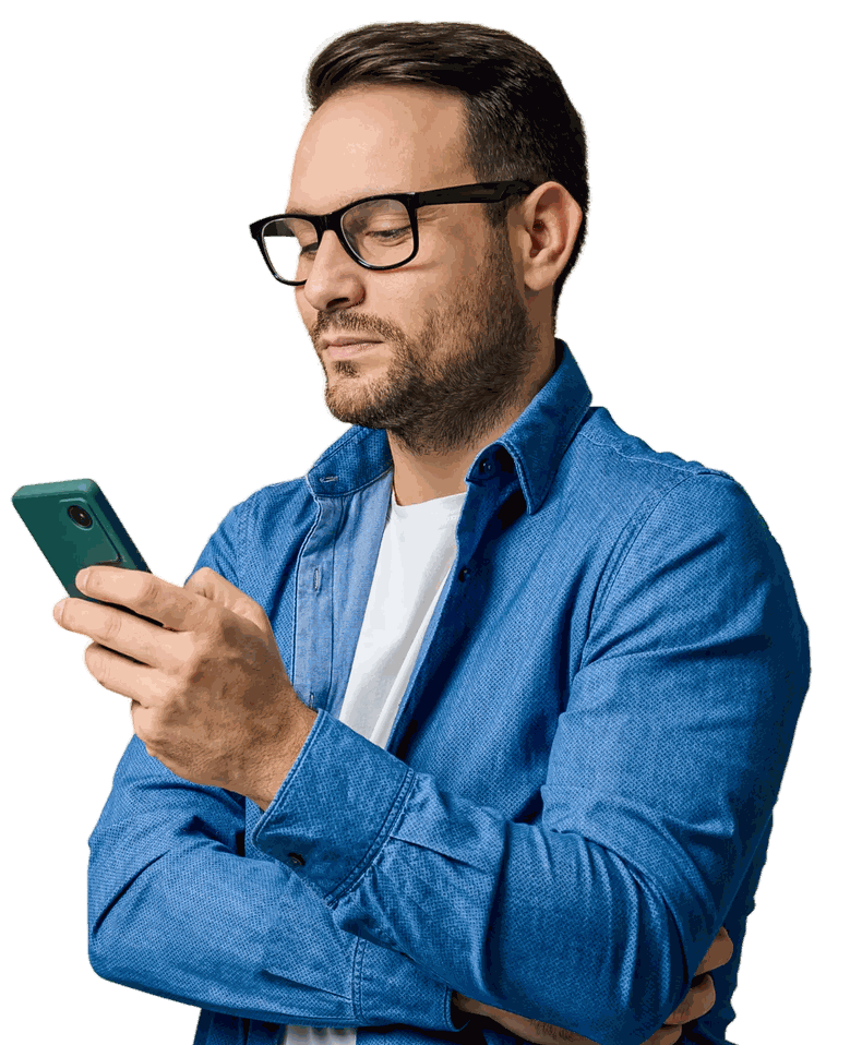 Man using his phone